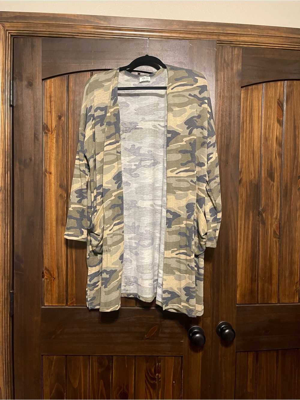 Open-Front Camo Utility Jacket in Green